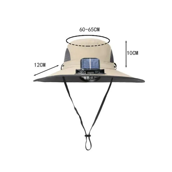 Solar Powered Cooling Fan Bucket Hat