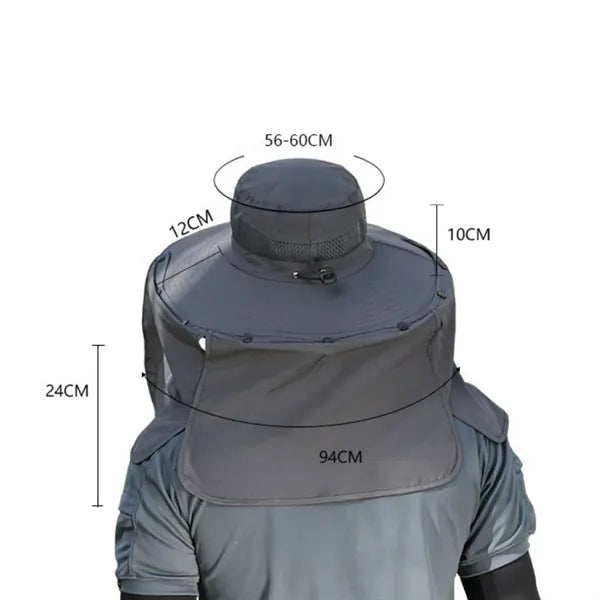 Solar Powered Cooling Sun Hat with Neck Flap