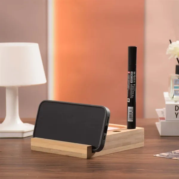 Bamboo Multi-Functional StickyNotes Desk Organizer
