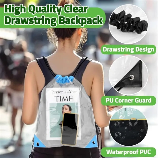 Large Transparent Drawstring Backpack Free Shipping