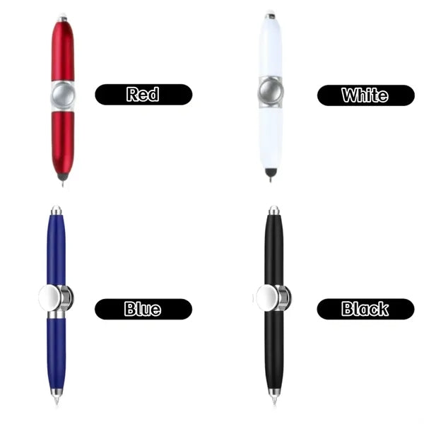 Metal Spinning Fidget Ballpoint Pen with LED Light