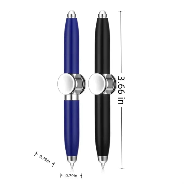 Metal Spinning Fidget Ballpoint Pen with LED Light