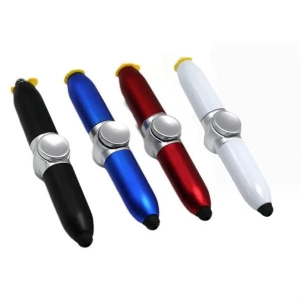Metal Spinning Fidget Ballpoint Pen with LED Light