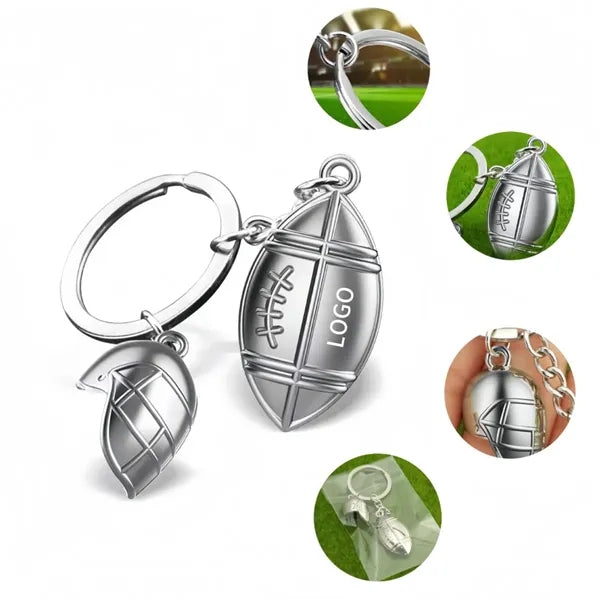 Three-dimensional Rugby Keychain