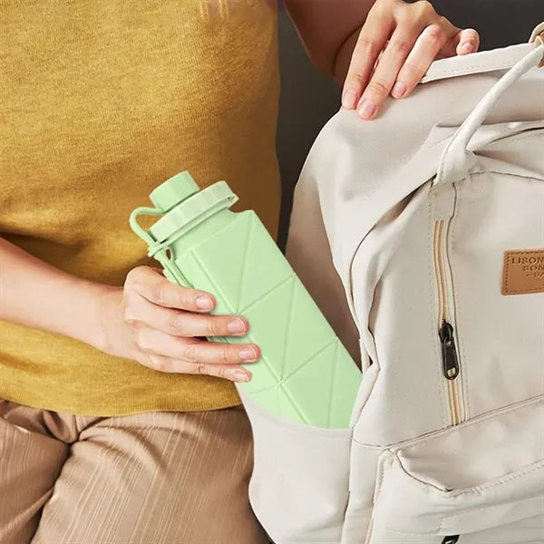 17 Oz. Collapsible Square Silicone Water Bottle