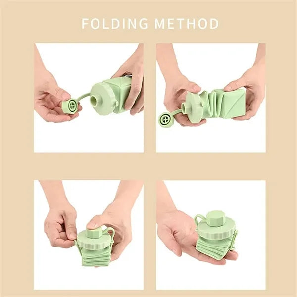 17 Oz. Collapsible Square Silicone Water Bottle