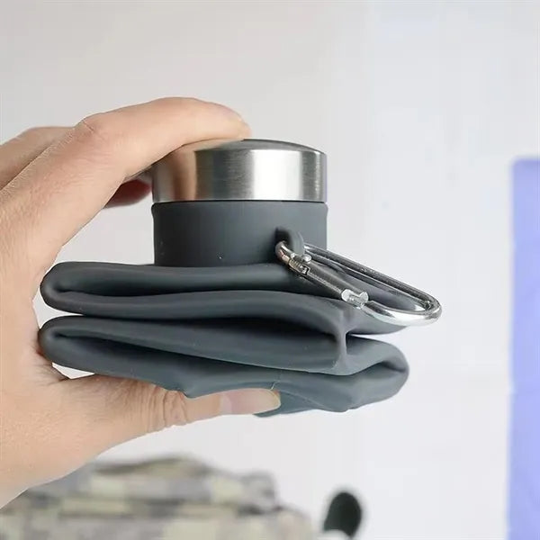 17 Oz. Rhombus-Shaped Collapsible Silicone Water Bottle