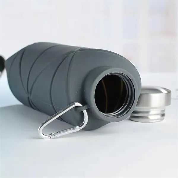 17 Oz. Rhombus-Shaped Collapsible Silicone Water Bottle