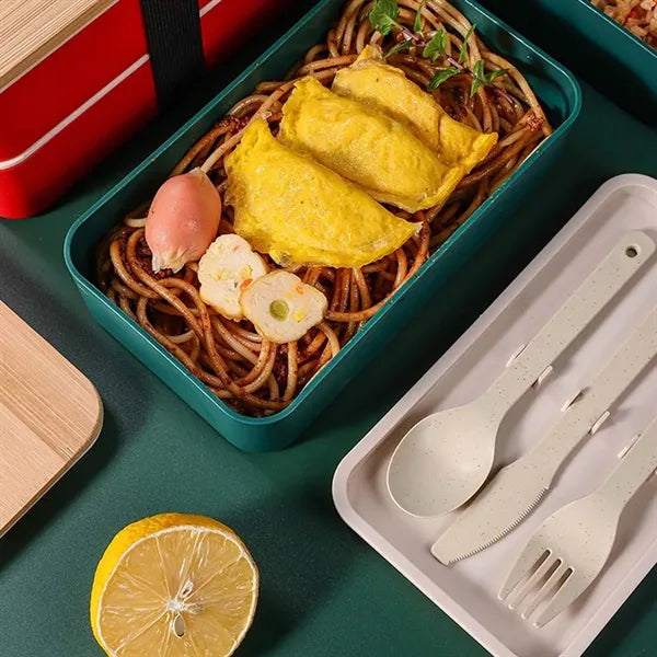 Work school picnic food container lunch box with utensil