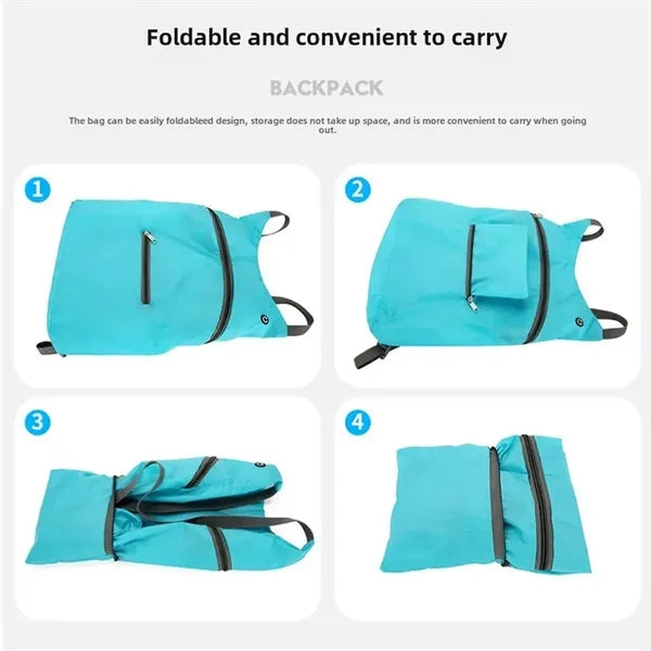 Lightweight Waterproof Foldable Backpack with Earphone Port