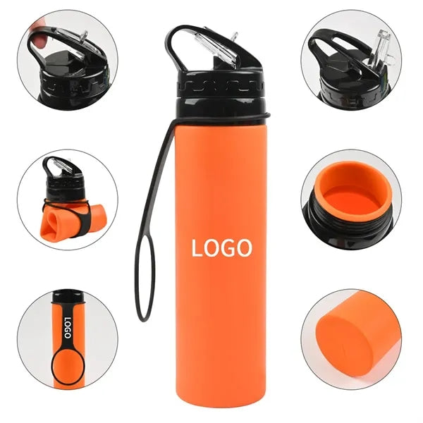 20oz Foldable Leak-proof Sports Silicone Water Bottle