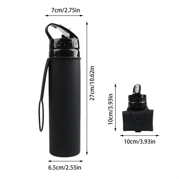 20oz Foldable Leak-proof Sports Silicone Water Bottle