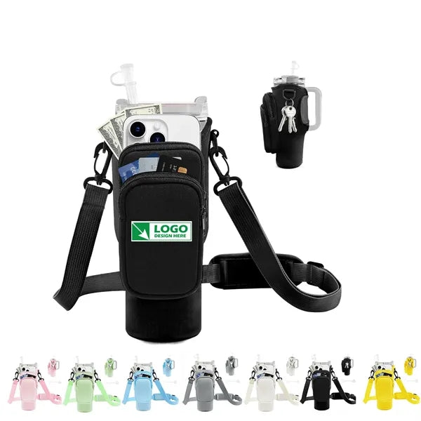 40oz Water Bottle Carrier Bag with Phone Pocket