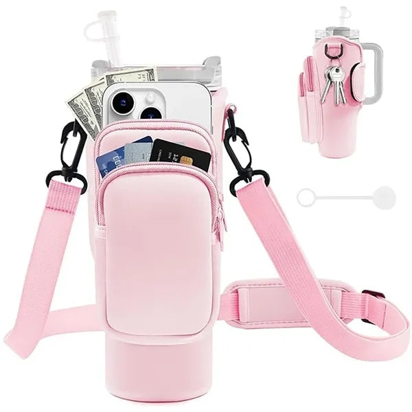 40oz Water Bottle Carrier Bag with Phone Pocket
