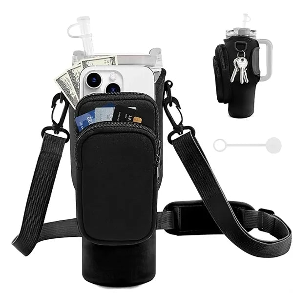 40oz Water Bottle Carrier Bag with Phone Pocket