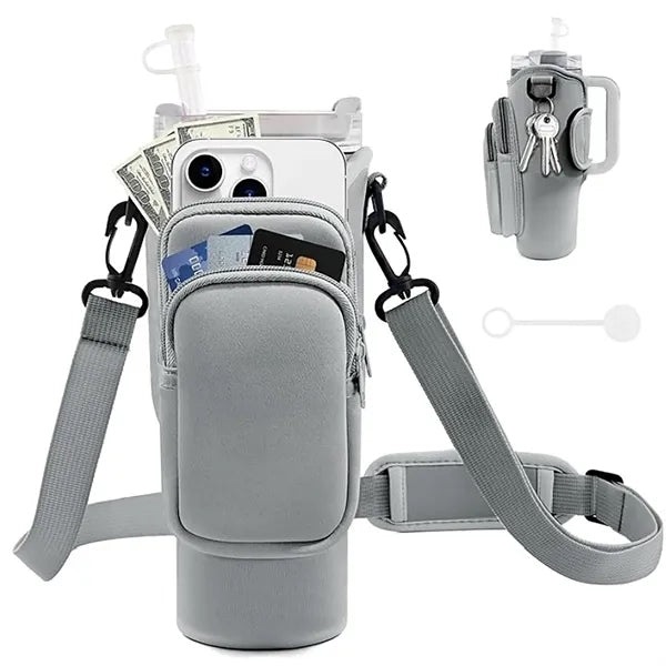 40oz Water Bottle Carrier Bag with Phone Pocket