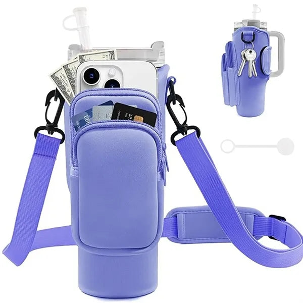 40oz Water Bottle Carrier Bag with Phone Pocket