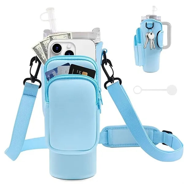 40oz Water Bottle Carrier Bag with Phone Pocket