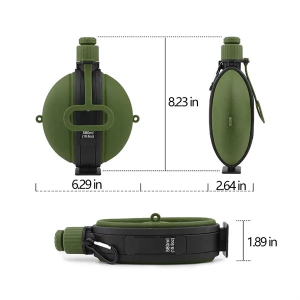20oz BPA-free Outdoor Foldable Water Bottle with Compass