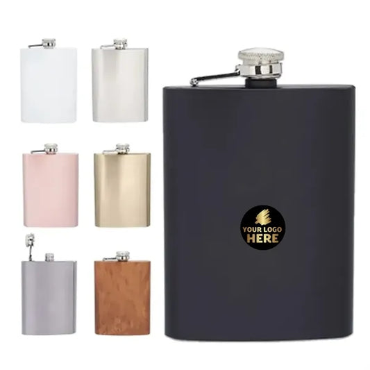 8oz Stainless Steel Hip Flask with Custom Engraving