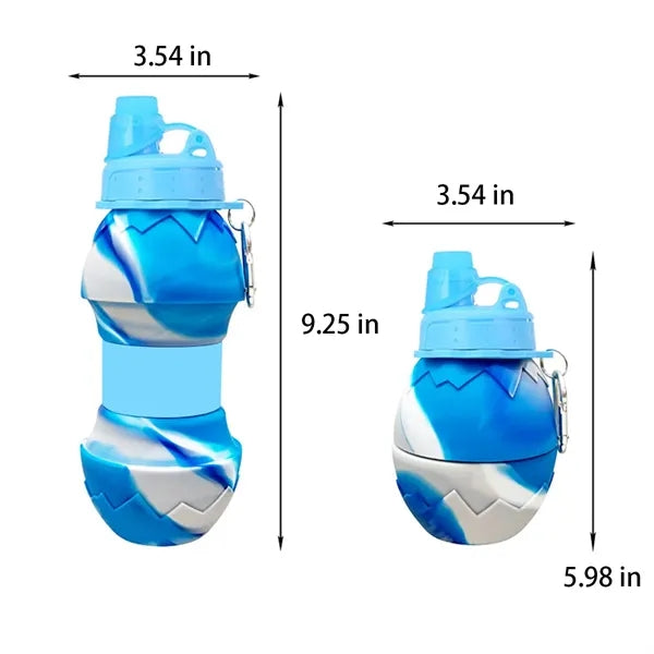 24oz Foldable Eggshell Silicone Bottle with Carabiner