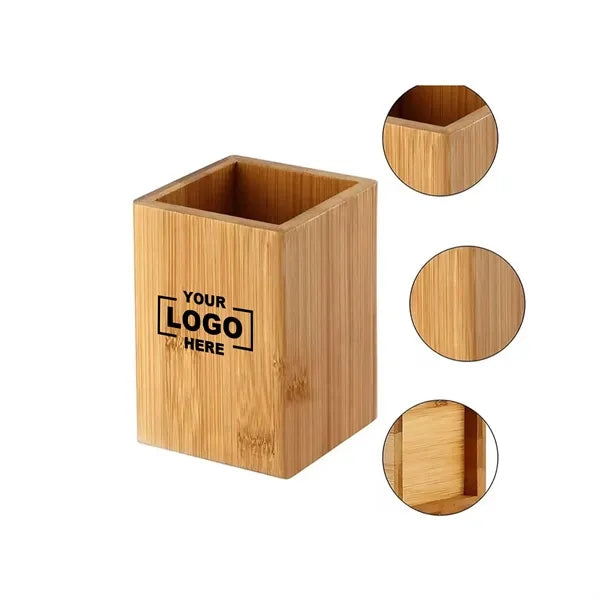 Bamboo Desk Organizer Pen & Pencil Holder Cup