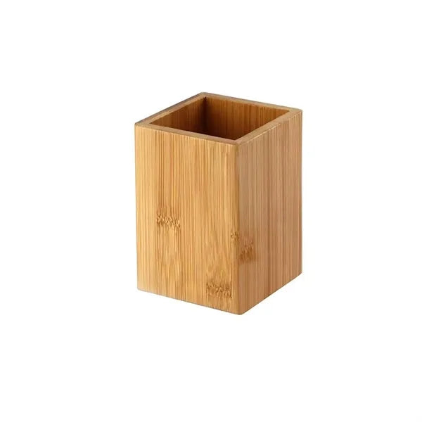 Bamboo Desk Organizer Pen & Pencil Holder Cup