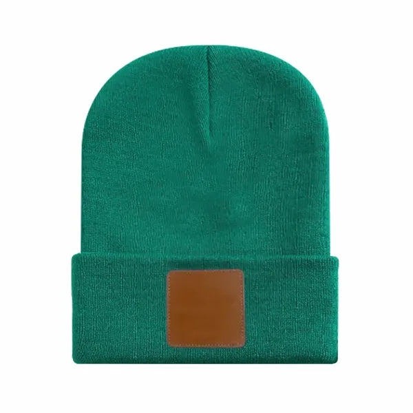 Leather Labeled Knit Beanie