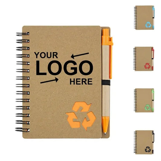 Recycled Spiral Notebook With Pen