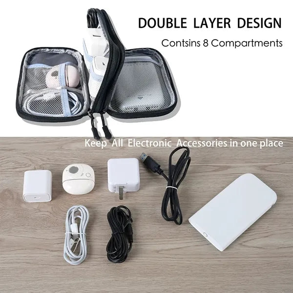 Electronics Travel Organizer Bag with Multiple Compartments