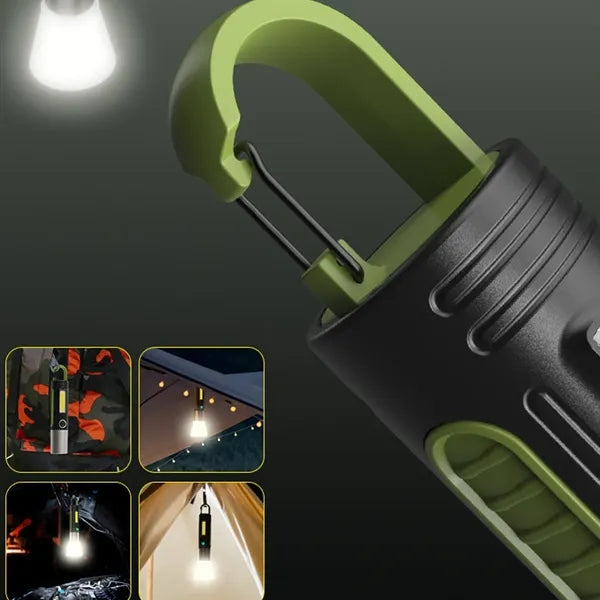 Mini TC Charging Side Lighting Flashlight with Carabiner