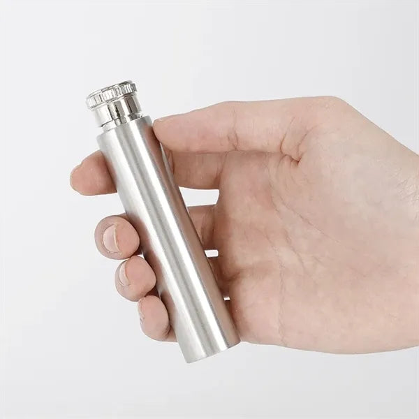 1oz Stainless Steel Mini Cylinder Hip Flask