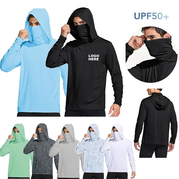 Men's UPF 50+ Sun Protection Hoodie with Face Mask