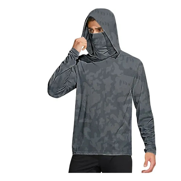 Men's UPF 50+ Sun Protection Hoodie with Face Mask