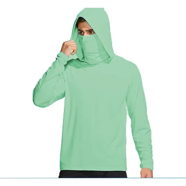 Men's UPF 50+ Sun Protection Hoodie with Face Mask