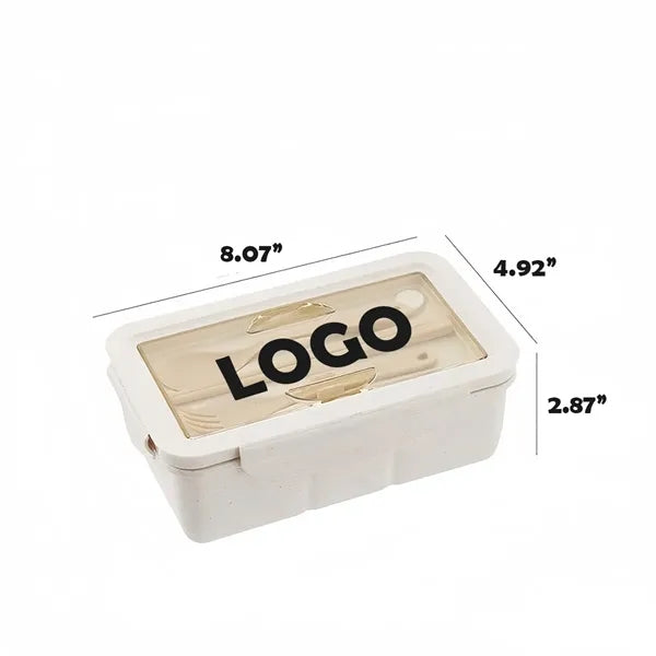 Natural Wheat Fiber Composite Dual-Compartment Lunch Box