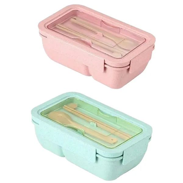 Natural Wheat Fiber Composite Dual-Compartment Lunch Box