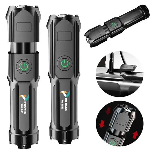 USB DirectCharging and Telescopic Zoom Outdoor Flashlight
