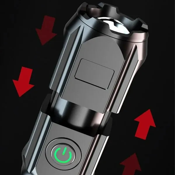 USB DirectCharging and Telescopic Zoom Outdoor Flashlight