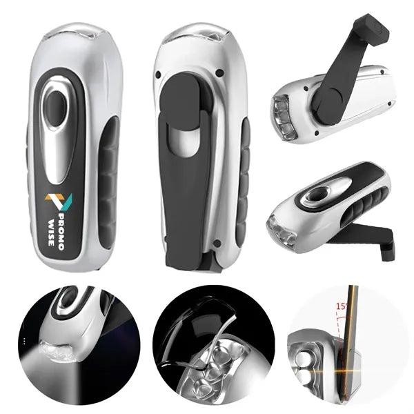 Ergonomic Hand-cranked LED Flashlight For Emergency Lighting