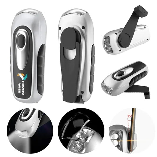 Ergonomic Hand-cranked LED Flashlight For Emergency Lighting