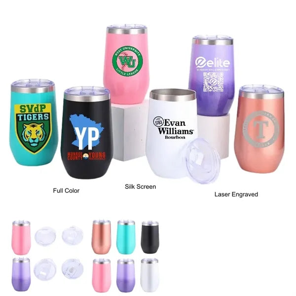 16 oz Stainless Steel Double Wall Egg Shape Wine Tumbler