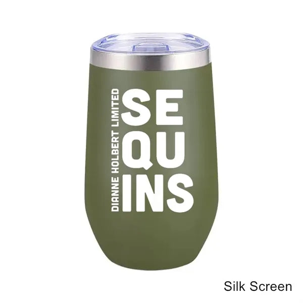 16 oz Stainless Steel Double Wall Egg Shape Wine Tumbler