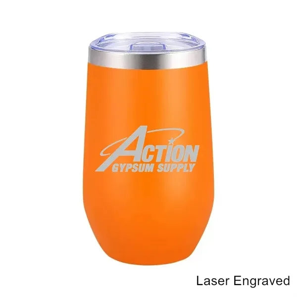 16 oz Stainless Steel Double Wall Egg Shape Wine Tumbler