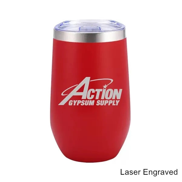 16 oz Stainless Steel Double Wall Egg Shape Wine Tumbler