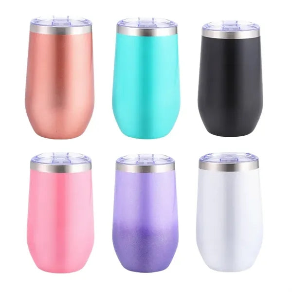 16 oz Stainless Steel Double Wall Egg Shape Wine Tumbler