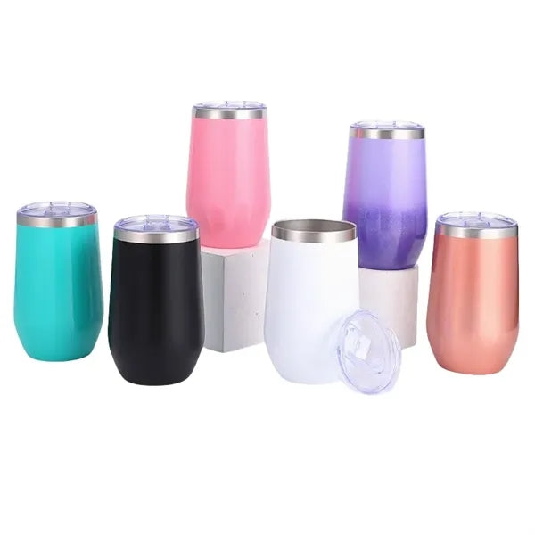 16 oz Stainless Steel Double Wall Egg Shape Wine Tumbler