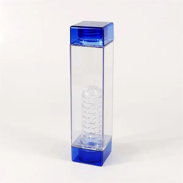 Double Lids 16 Oz Square Fruit Infuser Water Bottle