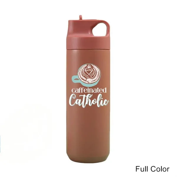 19 oz Stainless Steel Vacuum Sports Bottle with Straw Lid