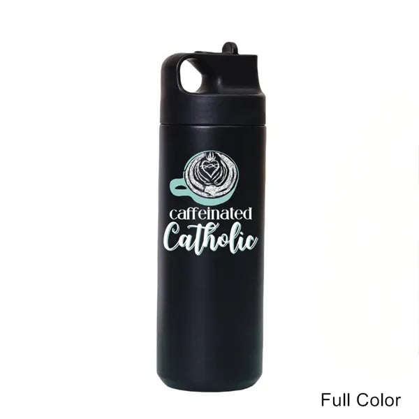 19 oz Stainless Steel Vacuum Sports Bottle with Straw Lid